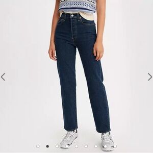 Levis Premium Straight Ribcage Ankle Denim Jeans Sz 26